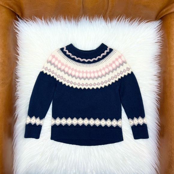 J. Crew Crewcuts - Girls' Classic Fair Isle Sweater - Navy - Picture 2 of 7